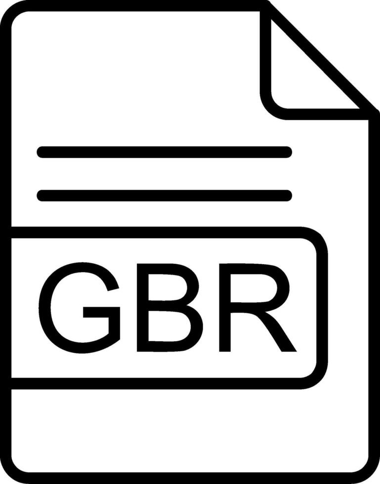 gbr file formato linea icona vettore