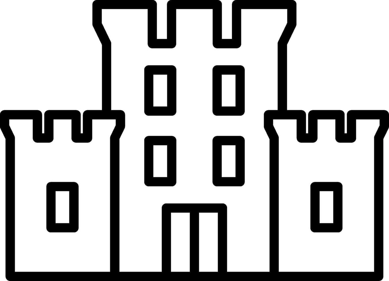 icona della linea del castello vettore