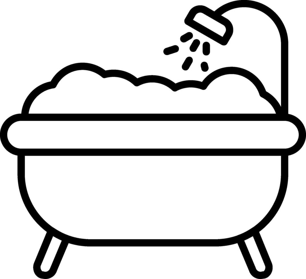 icona della linea della vasca da bagno vettore