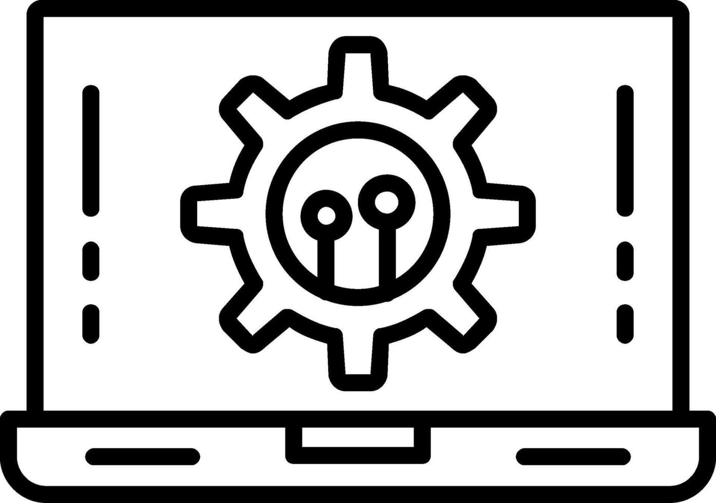 icona della linea di sviluppo software vettore