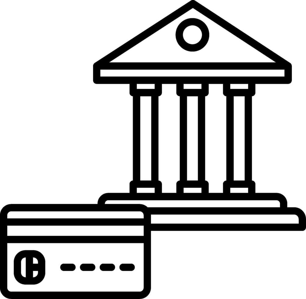 bancario carta linea icona vettore