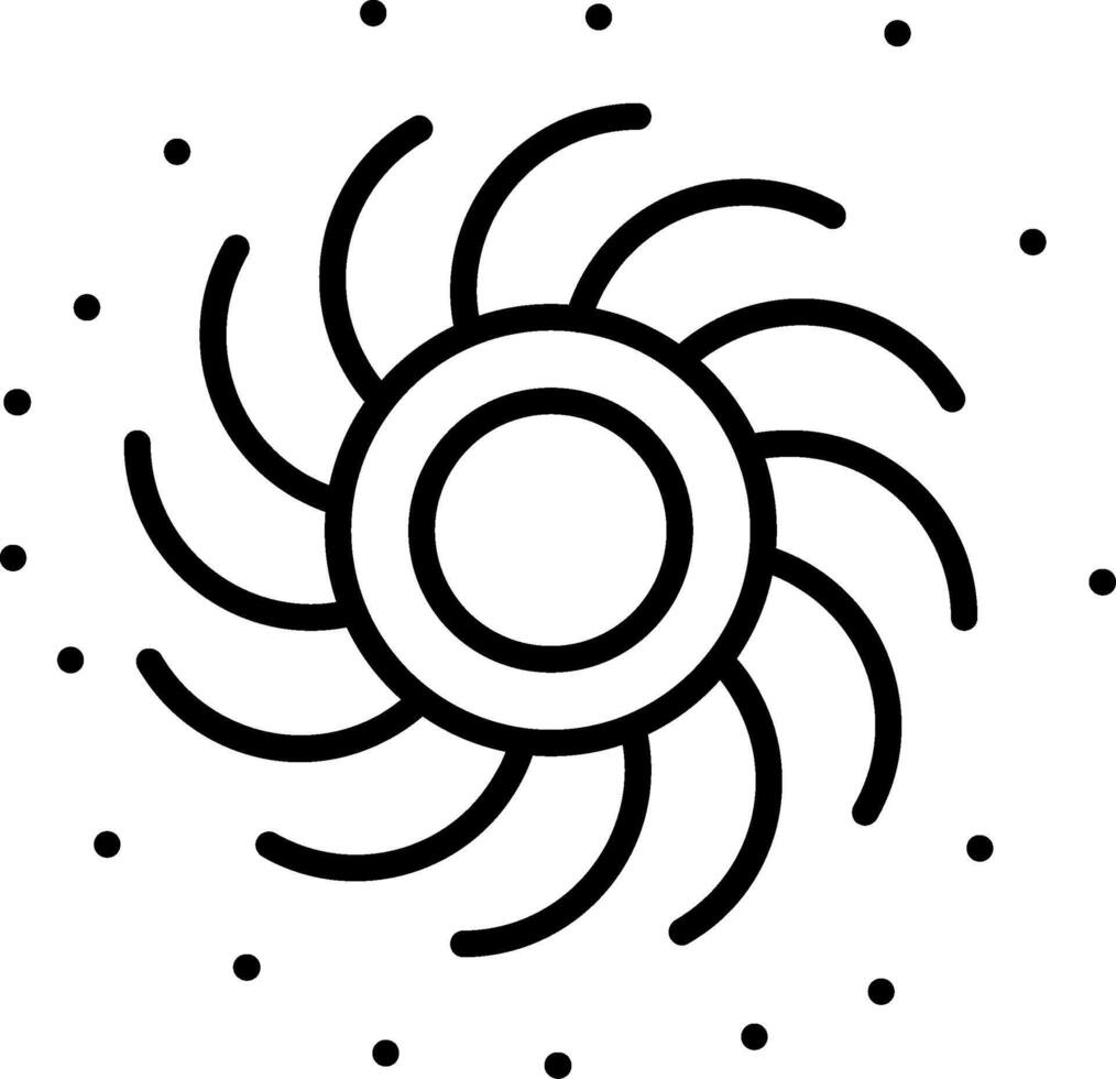 icona della linea del buco nero vettore