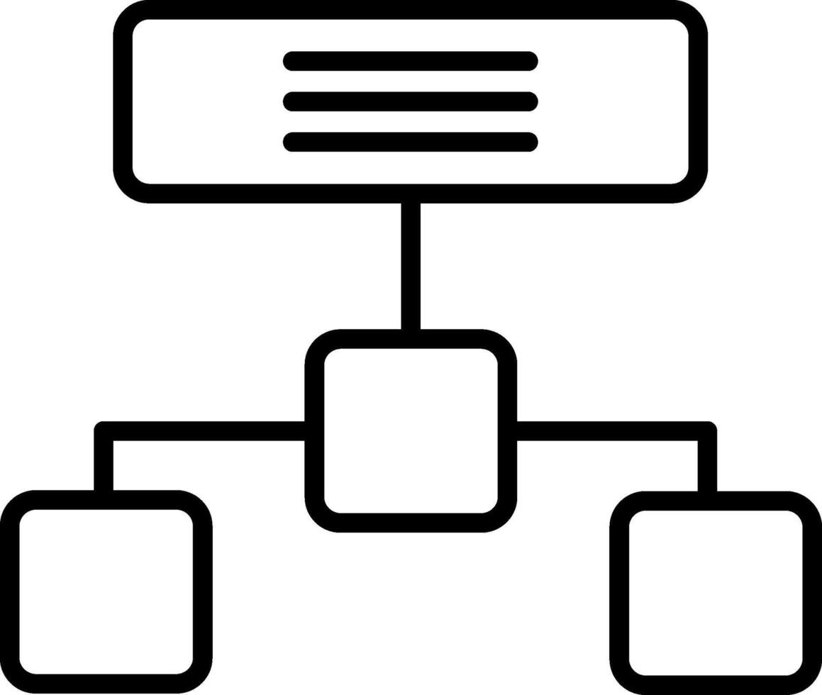 icona della linea di struttura gerarchica vettore