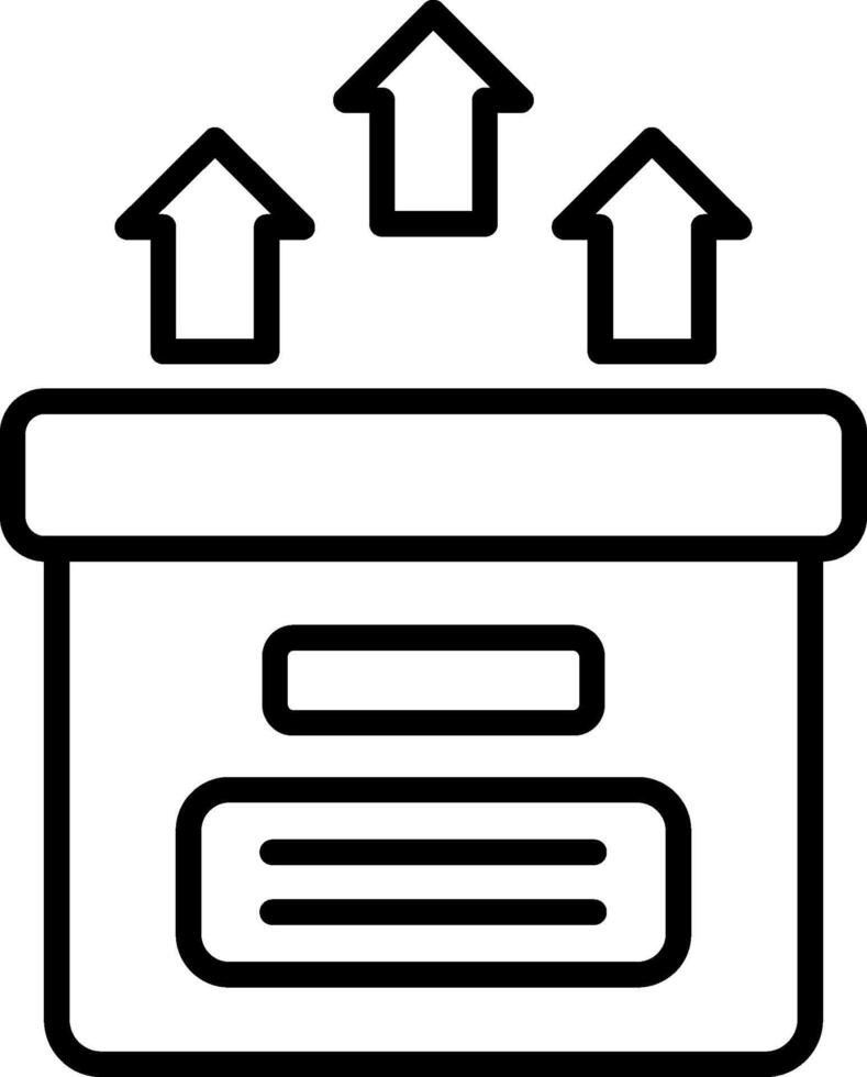Conservazione scatola linea icona vettore