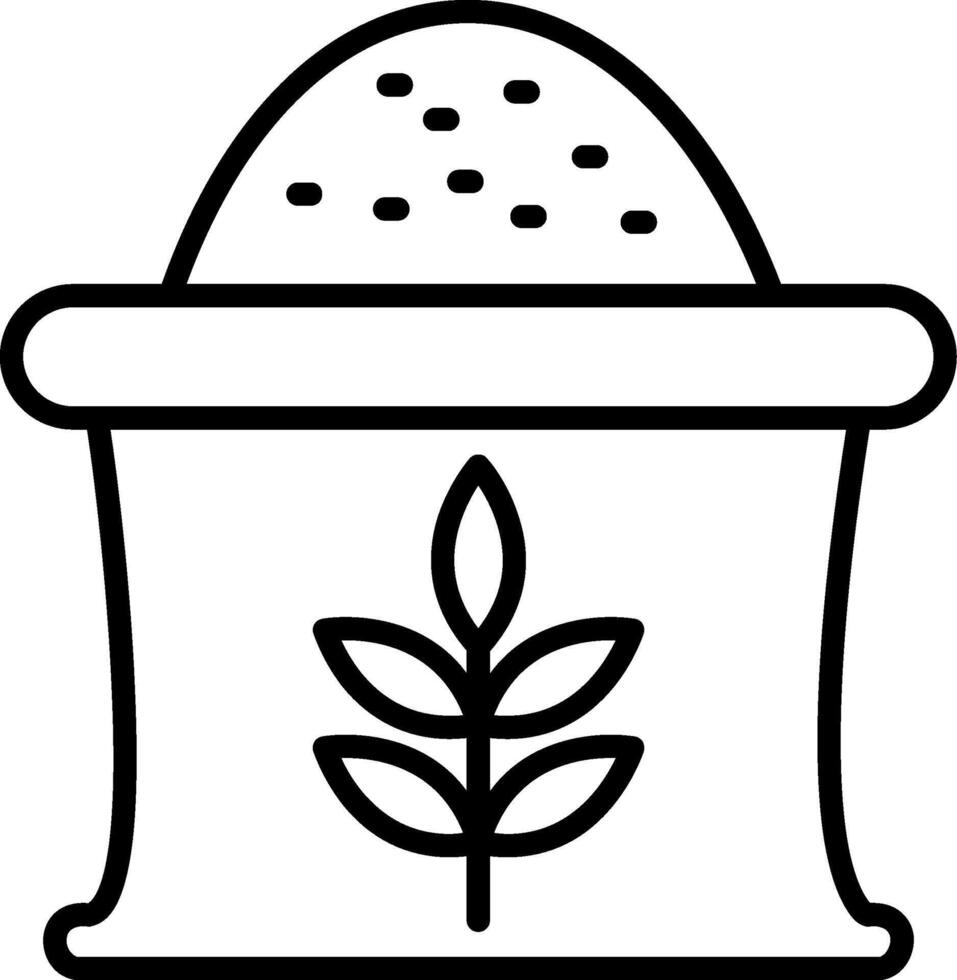 icona della linea del sacco di grano vettore