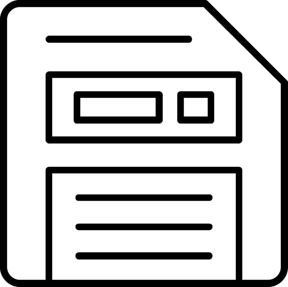 icona della linea del floppy disk vettore