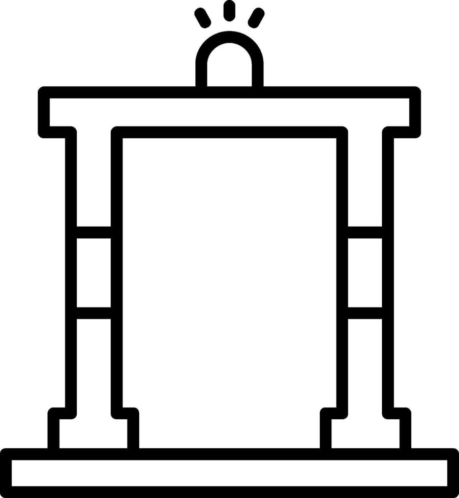 icona della linea di metal detector vettore