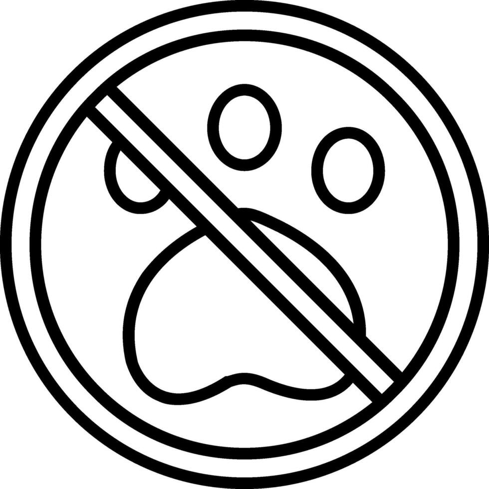 Proibito cartello linea icona vettore