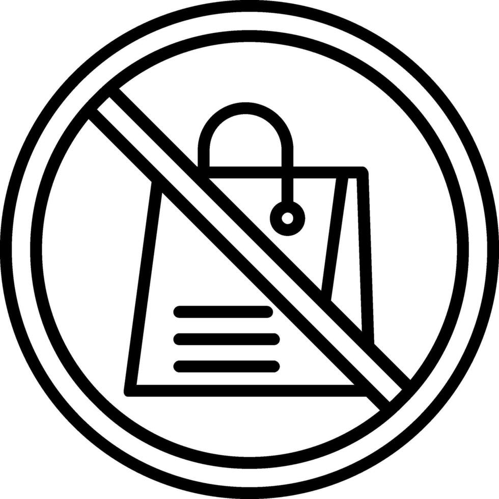 Proibito cartello linea icona vettore