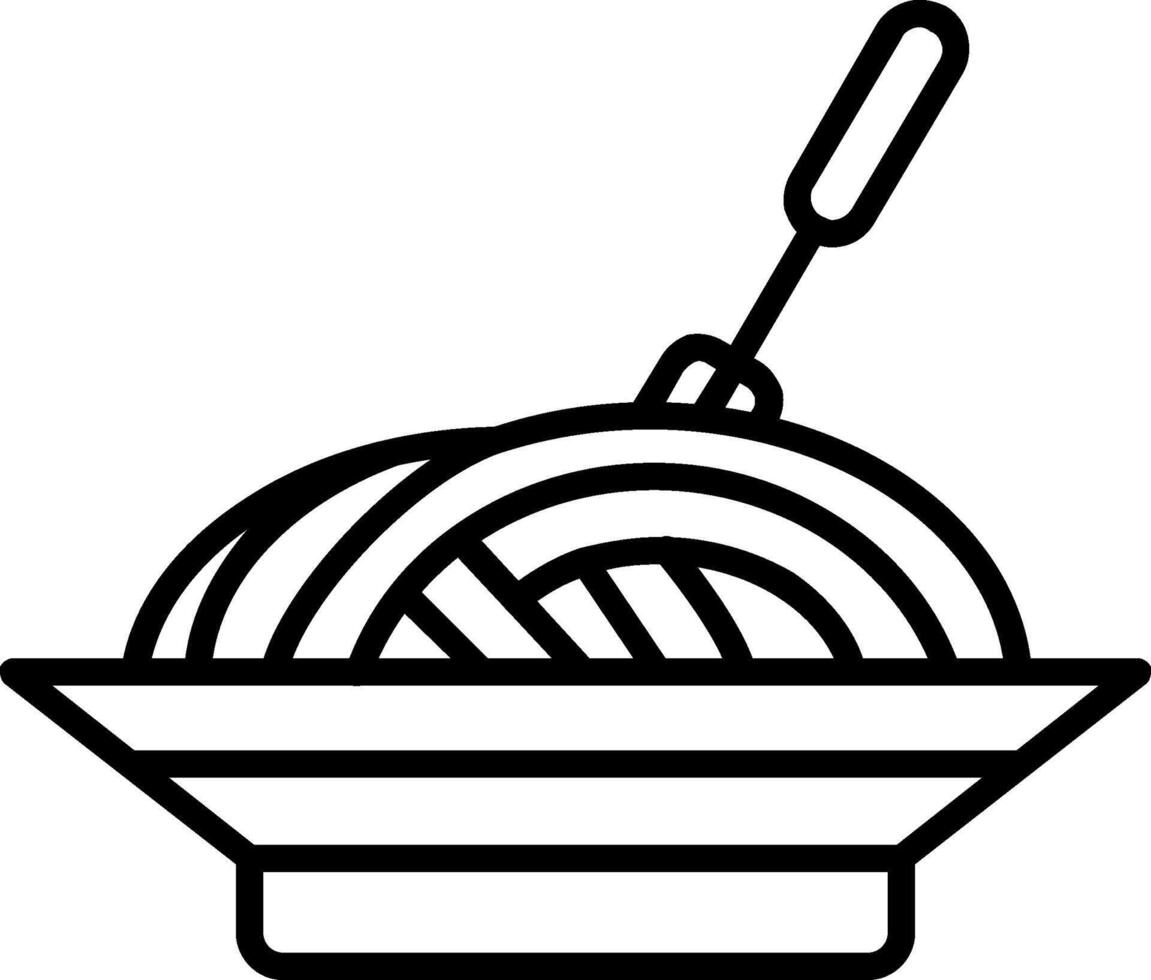 icona della linea di spaghetti vettore