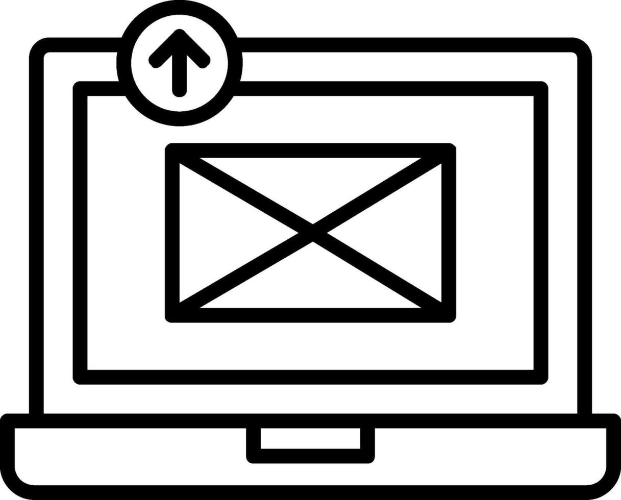 invio e-mail linea icona vettore