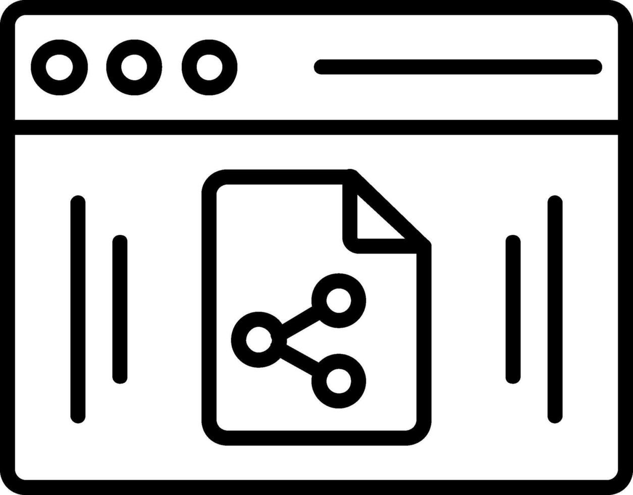 icona della linea di condivisione file vettore