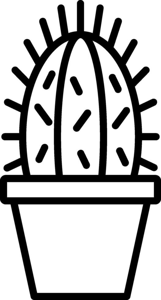 icona della linea di cactus vettore
