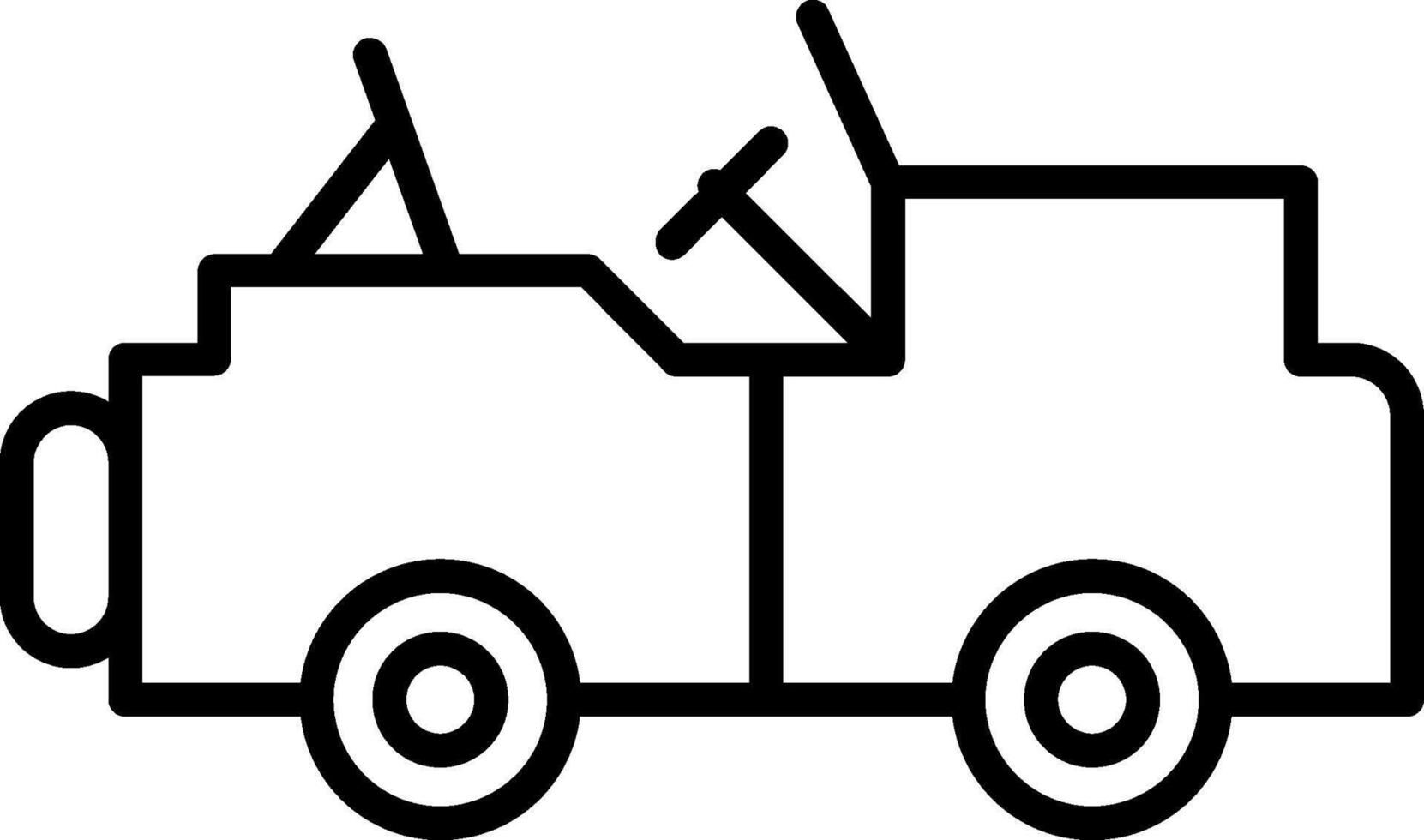 camionetta linea icona vettore
