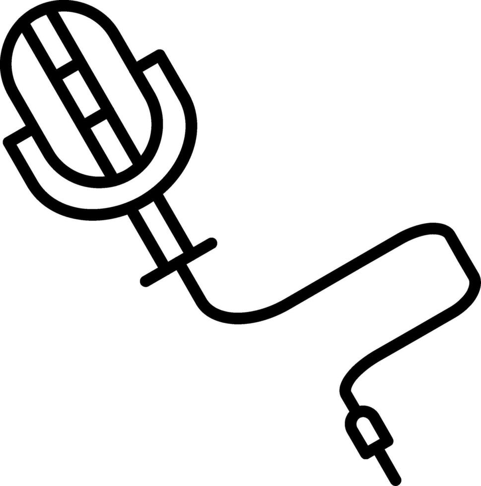 icona della linea del microfono vettore