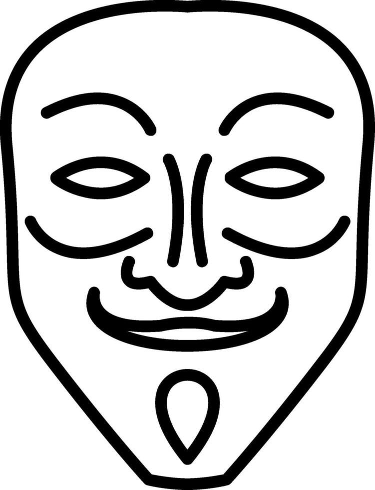 icona della linea della maschera vettore