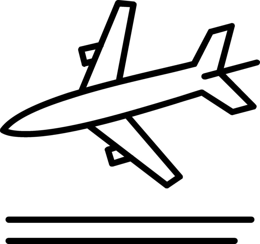 atterraggio linea icona vettore