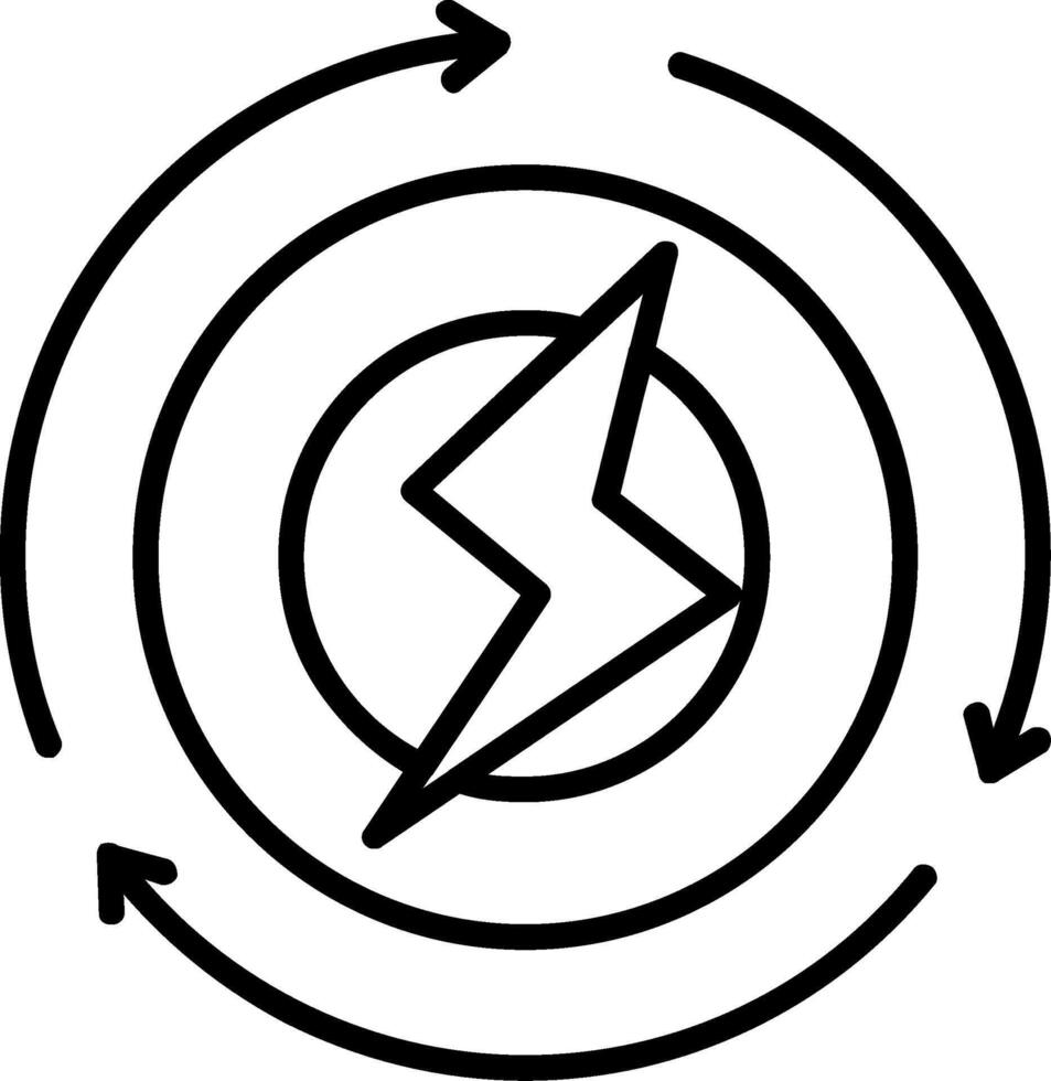 icona della linea di energia rinnovabile vettore