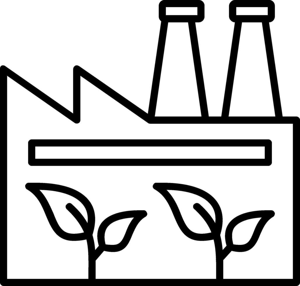 icona della linea di fabbrica verde vettore
