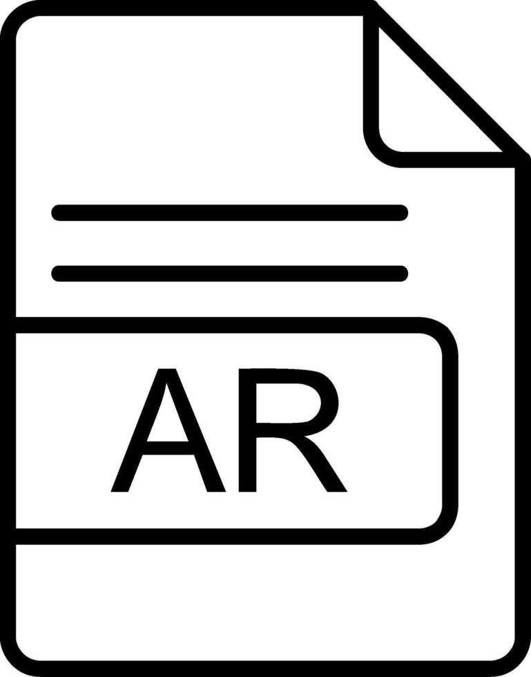 ar file formato linea icona vettore