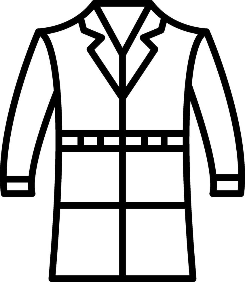 icona della linea del cappotto vettore