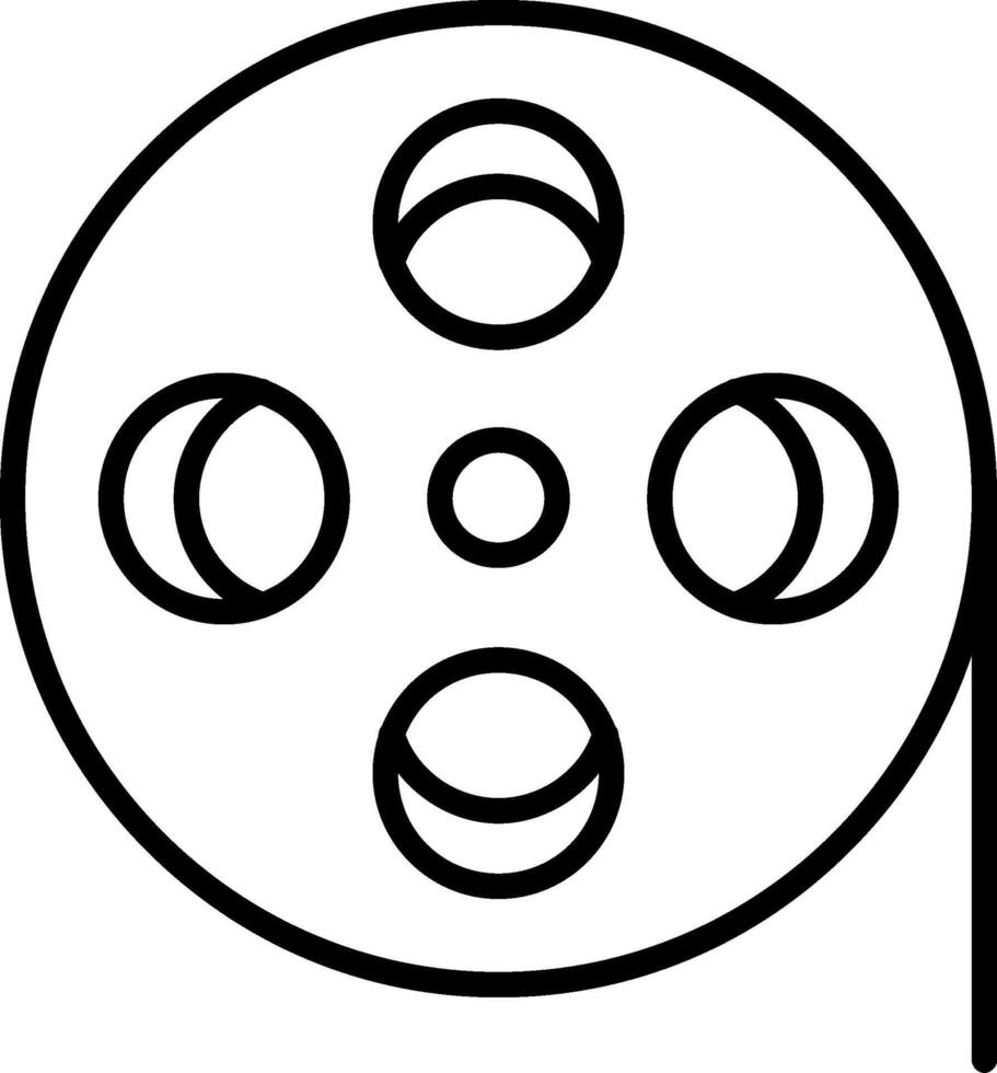 icona della linea della bobina di film vettore