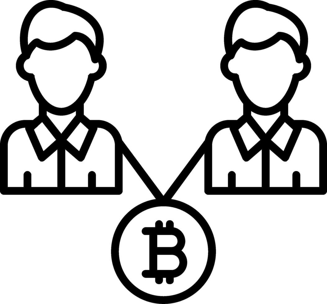 bitcoin commercio linea icona vettore