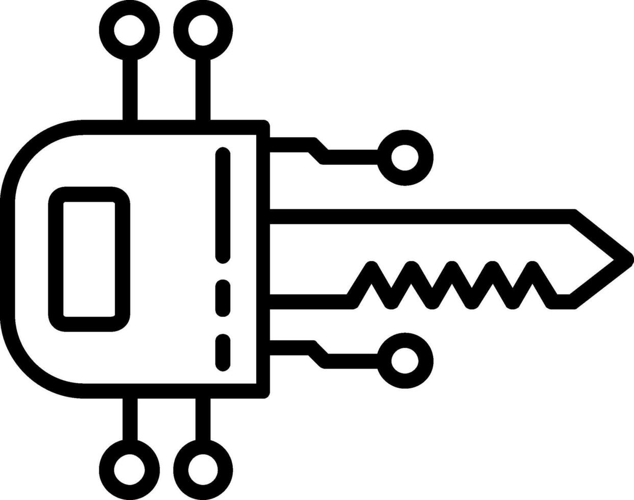 icona della linea chiave digitale vettore