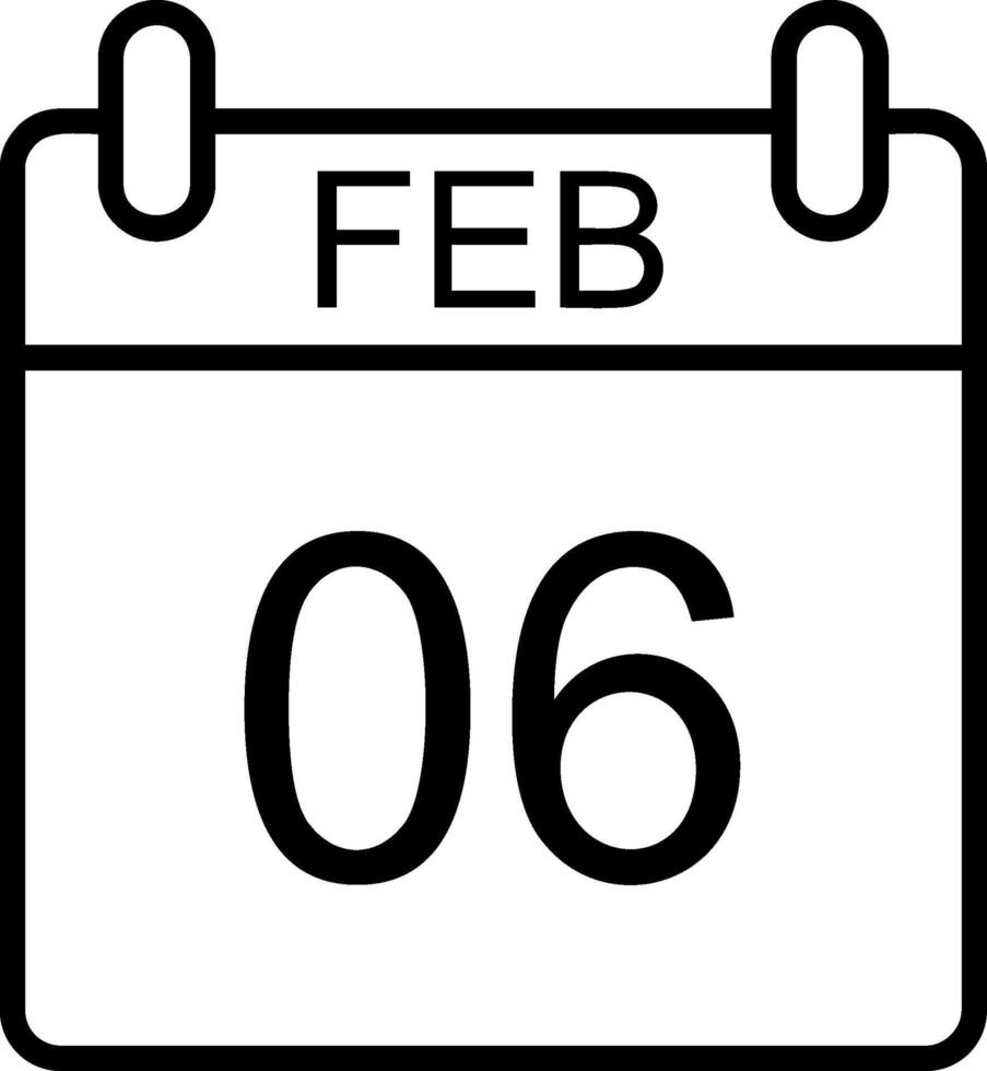 febbraio linea icona vettore