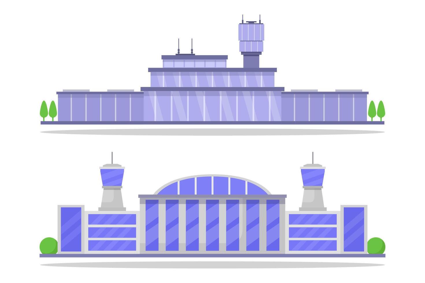aeroporto edifici su bianca sfondo vettore