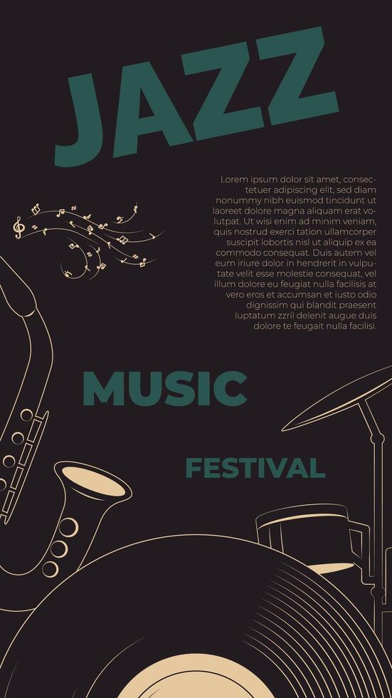 jazz Festival manifesto design vettore