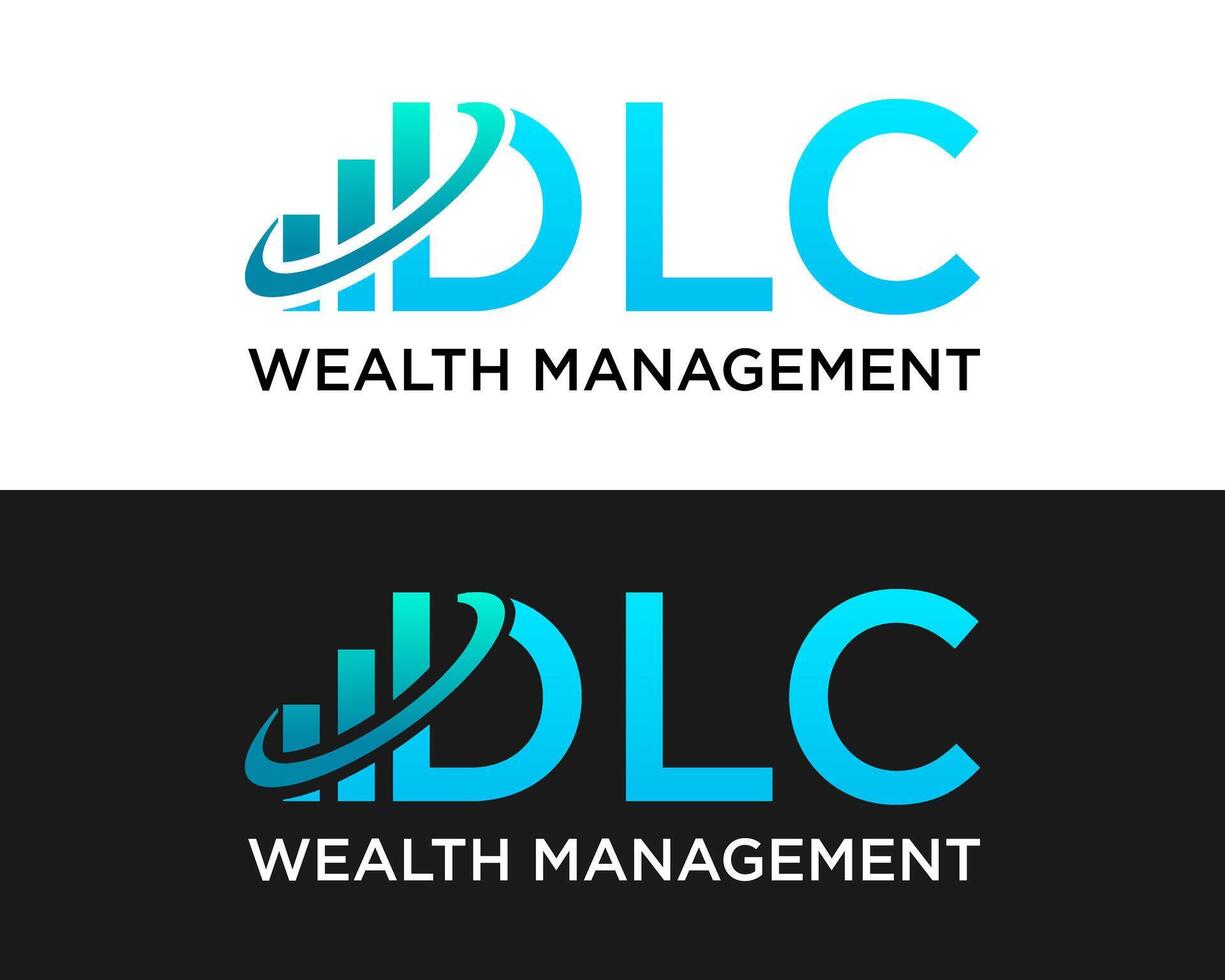 dlc lettere monogramma finanziario Salute azienda logo design. vettore