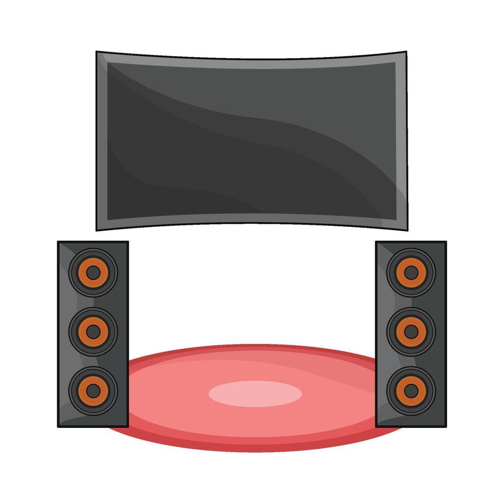 illustrazione di televisione e altoparlante vettore