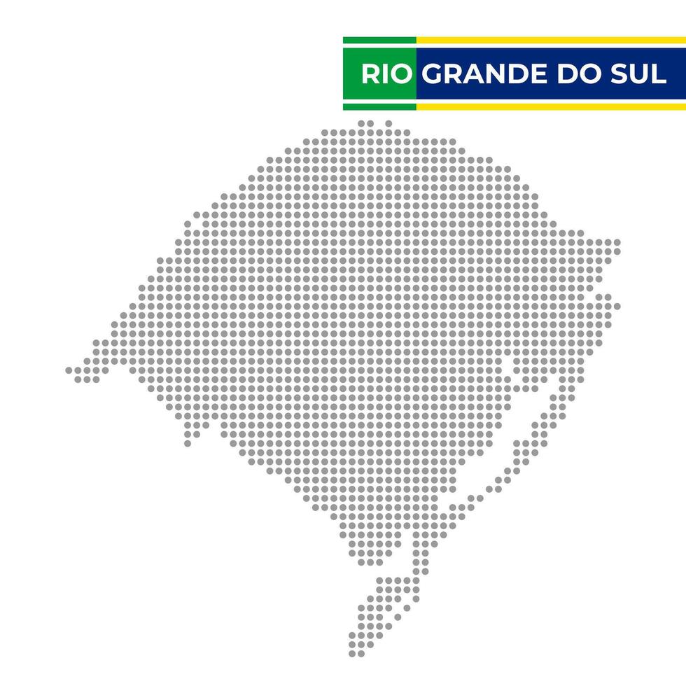 tratteggiata carta geografica di il stato di rio Grande fare sul nel brasile vettore