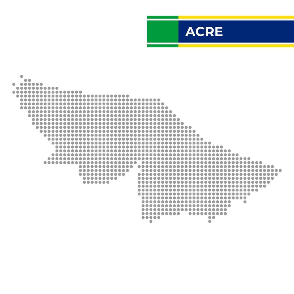 tratteggiata carta geografica di il stato di acro nel brasile vettore