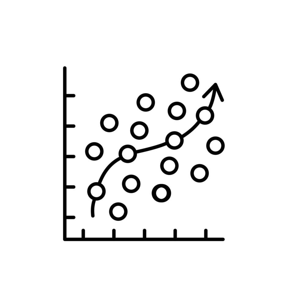 regressione analisi icona design vettore