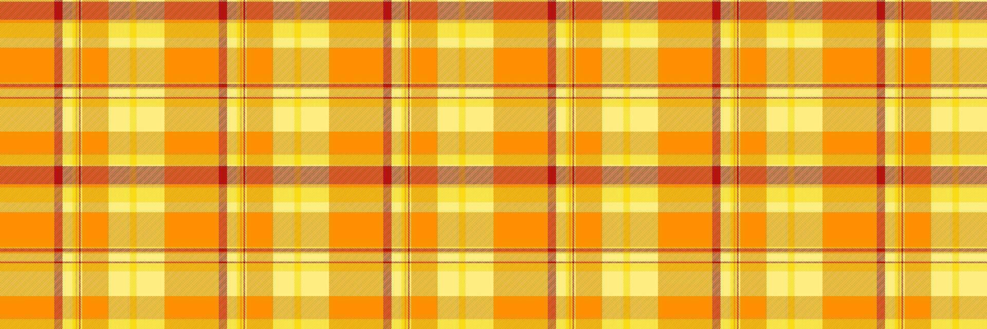 pacchetto tessile sfondo plaid, raso struttura tessuto senza soluzione di continuità. ripetendo tartan modello dai un'occhiata nel buio arancia e giallo colori. vettore