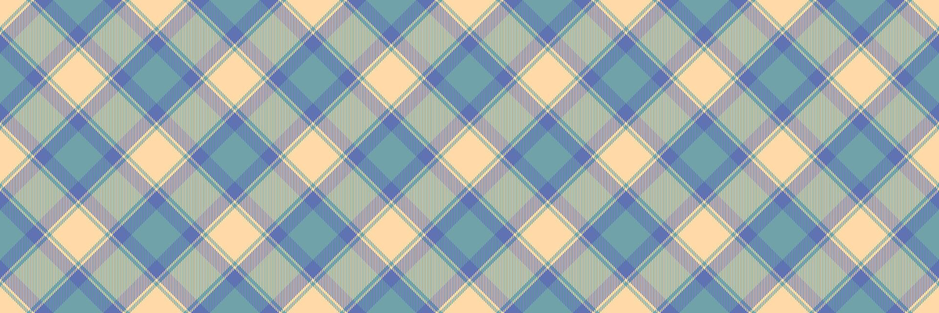 al di fuori tessuto dai un'occhiata senza soluzione di continuità, delicato modello tartan sfondo. arte struttura tessile plaid nel navajo bianca e ciano colori. vettore