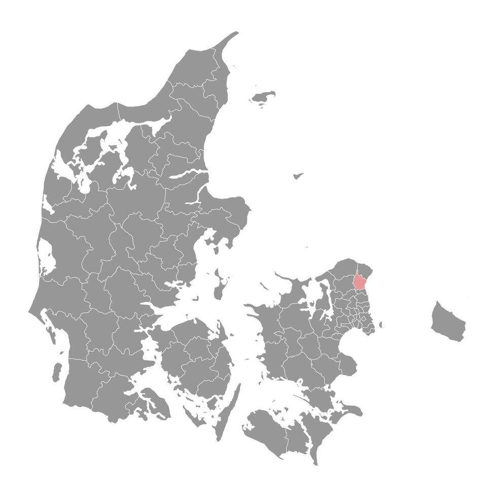 fredensborg comune carta geografica, amministrativo divisione di Danimarca. illustrazione. vettore