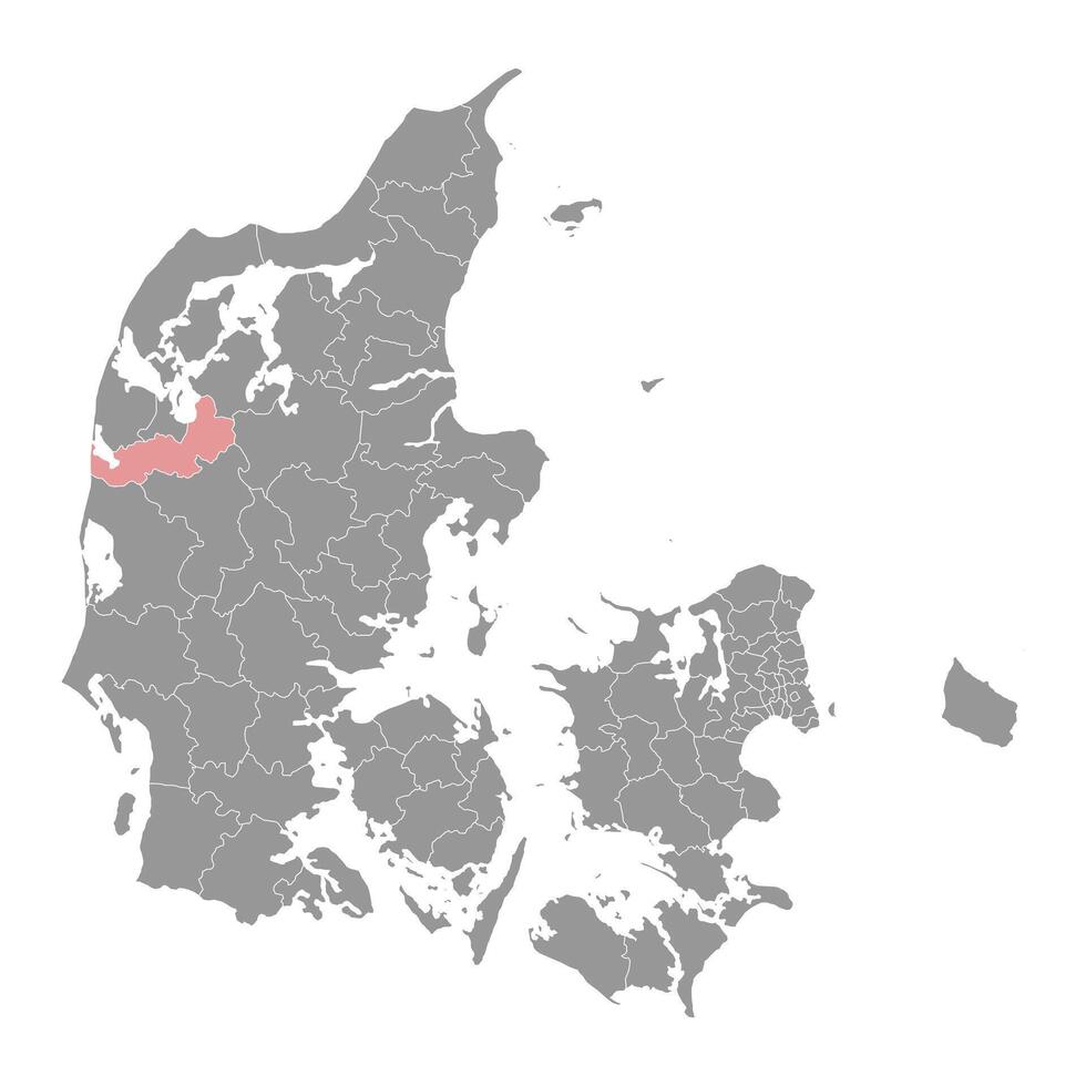 holstebro comune carta geografica, amministrativo divisione di Danimarca. illustrazione. vettore