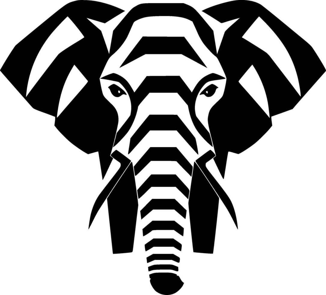 elefante - nero e bianca isolato icona - illustrazione vettore
