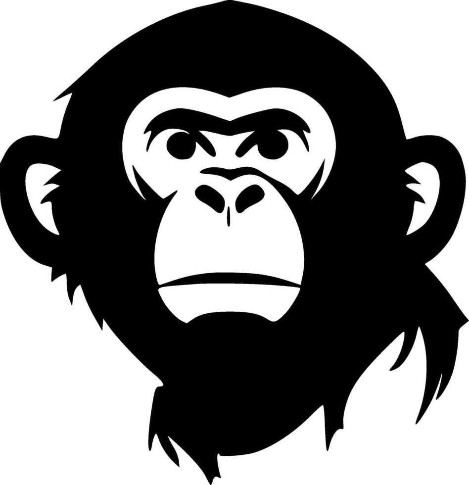 scimmia - nero e bianca isolato icona - illustrazione vettore
