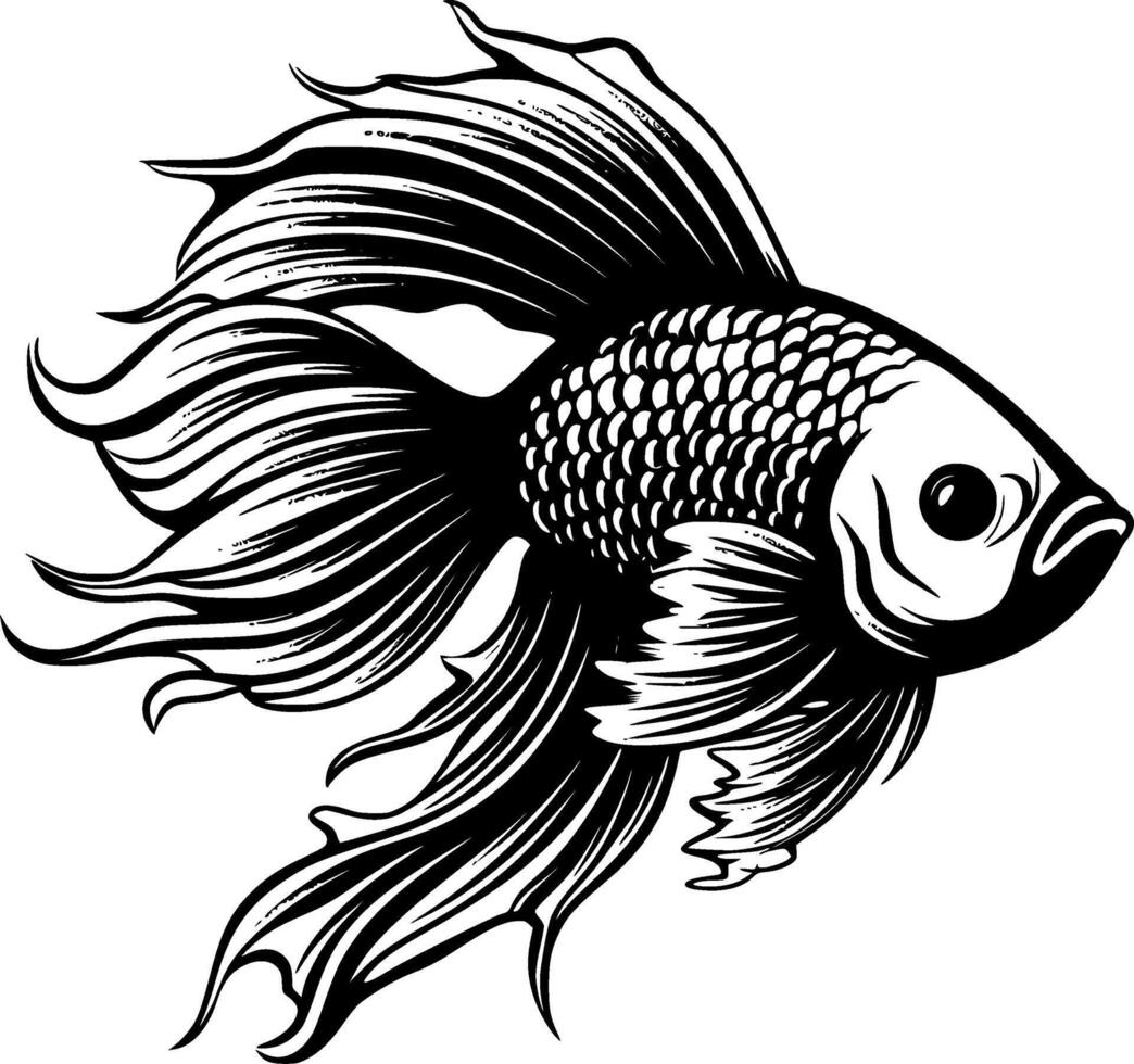 betta pesce, minimalista e semplice silhouette - illustrazione vettore