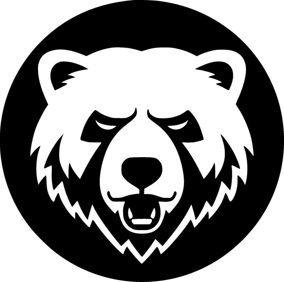 orso, illustrazione in bianco e nero vettore