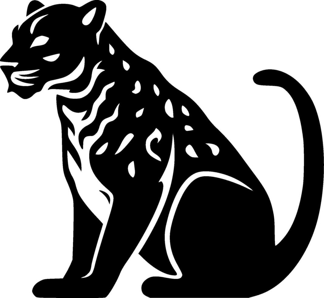 leopardo, nero e bianca illustrazione vettore