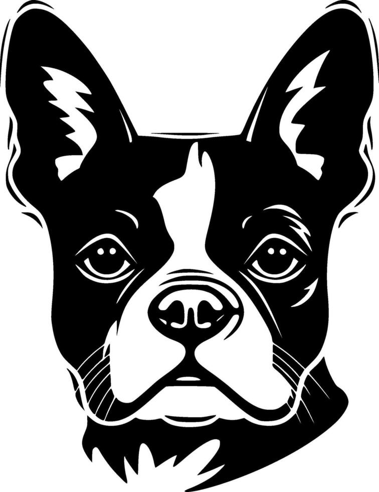 boston terrier - nero e bianca isolato icona - illustrazione vettore