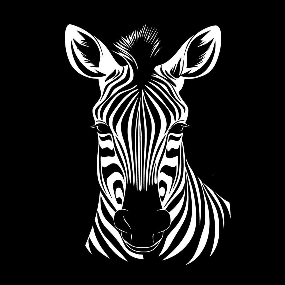 zebra - nero e bianca isolato icona - illustrazione vettore