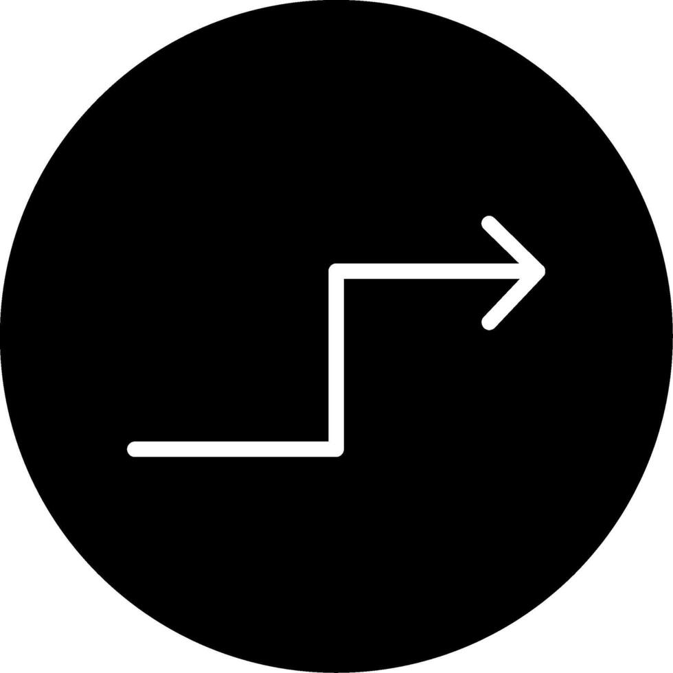 zigzag freccia glifo icona vettore