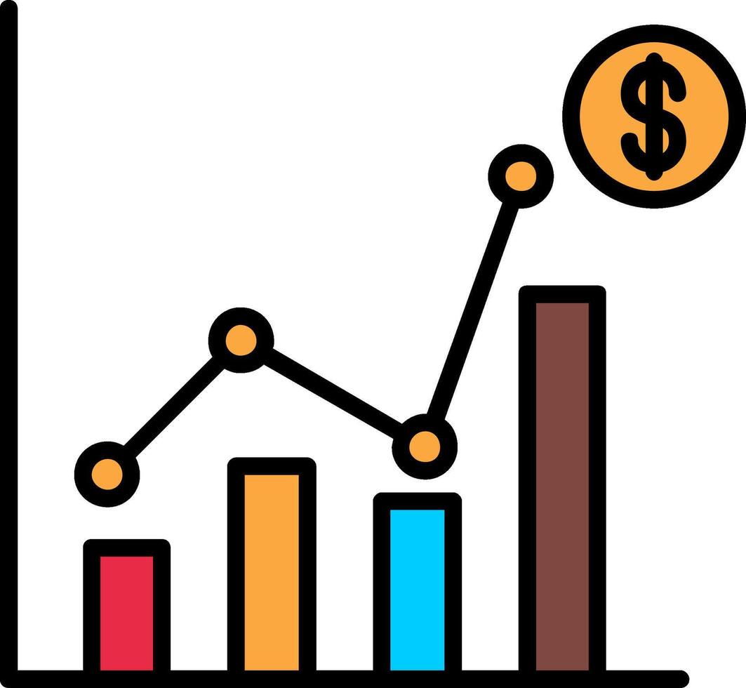 i saldi statistica linea pieno icona vettore