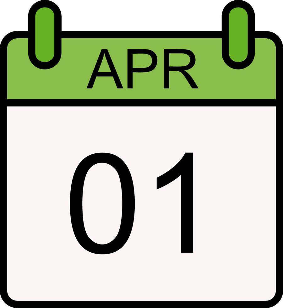 aprile linea pieno icona vettore